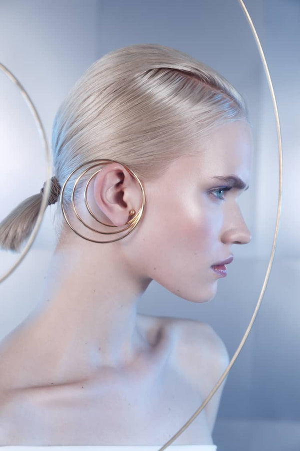 Amazon.com: Ear Charms Non-Pierced Fleur de Lei Full Ear Spray Ear Cuff  Gold on Silver RIGHT Earring Cuff: Clothing, Shoes & Jewelry